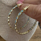 Marlowe | Blue Opal Hoop Earrings