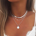 Three-row necklace made of 925 silver