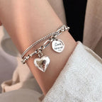 925 Sterling Silver Bracelet with Engraving "Love Forever" + 2 Free Charms