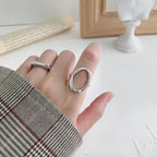 Adjustable Ring Made of 925 Silver with Irregular Ball Shape