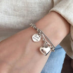 925 Sterling Silver Bracelet with Engraving "Love Forever" + 2 Free Charms