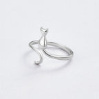 Talia | Silver Cat Motif Ring