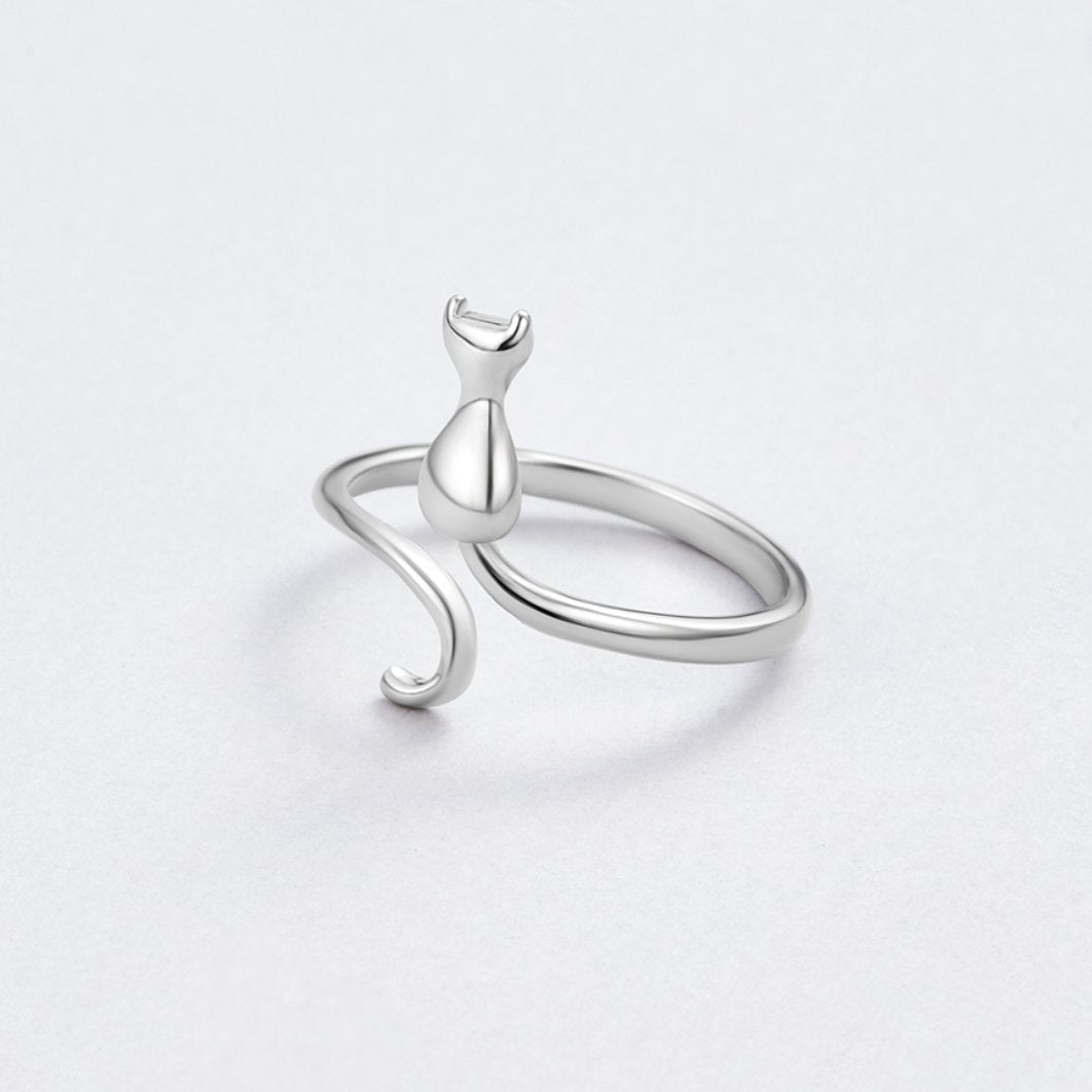 Talia | Silver Cat Motif Ring