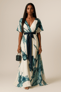 Winona | Watercolor Print Long Dress