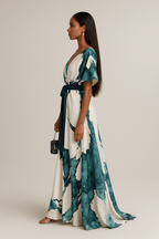 Winona | Watercolor Print Long Dress