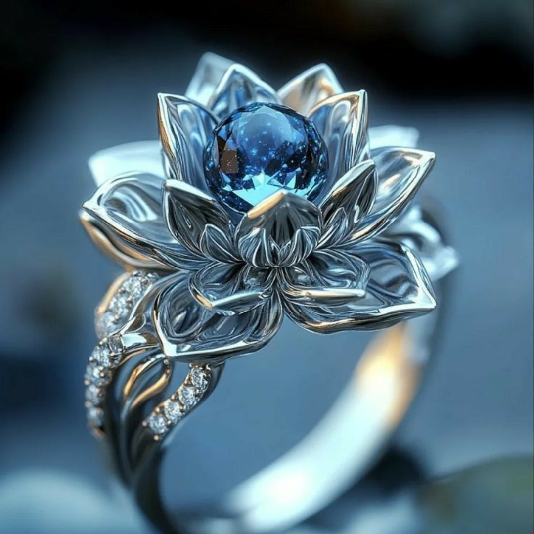 Lily | Silver Flower Ring