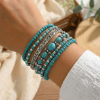 Lucy | Turquoise Beaded Bracelet Stack