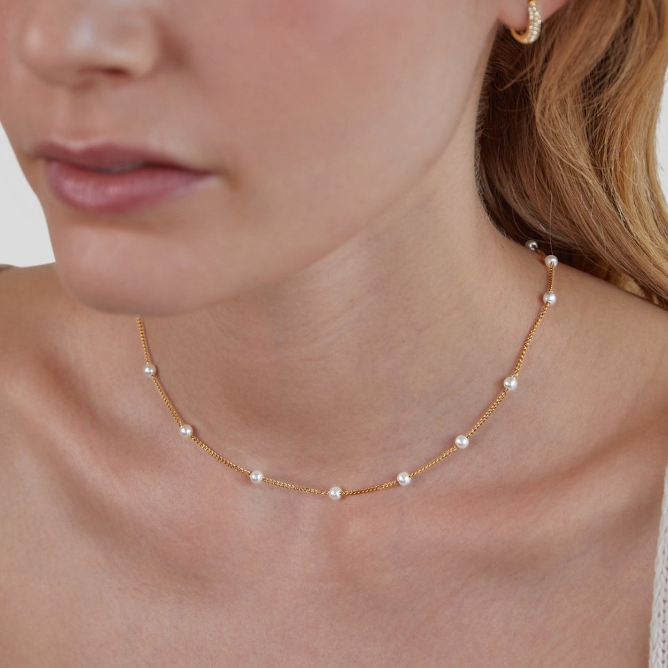 Linnea | Timeless Pearl Gold Necklace