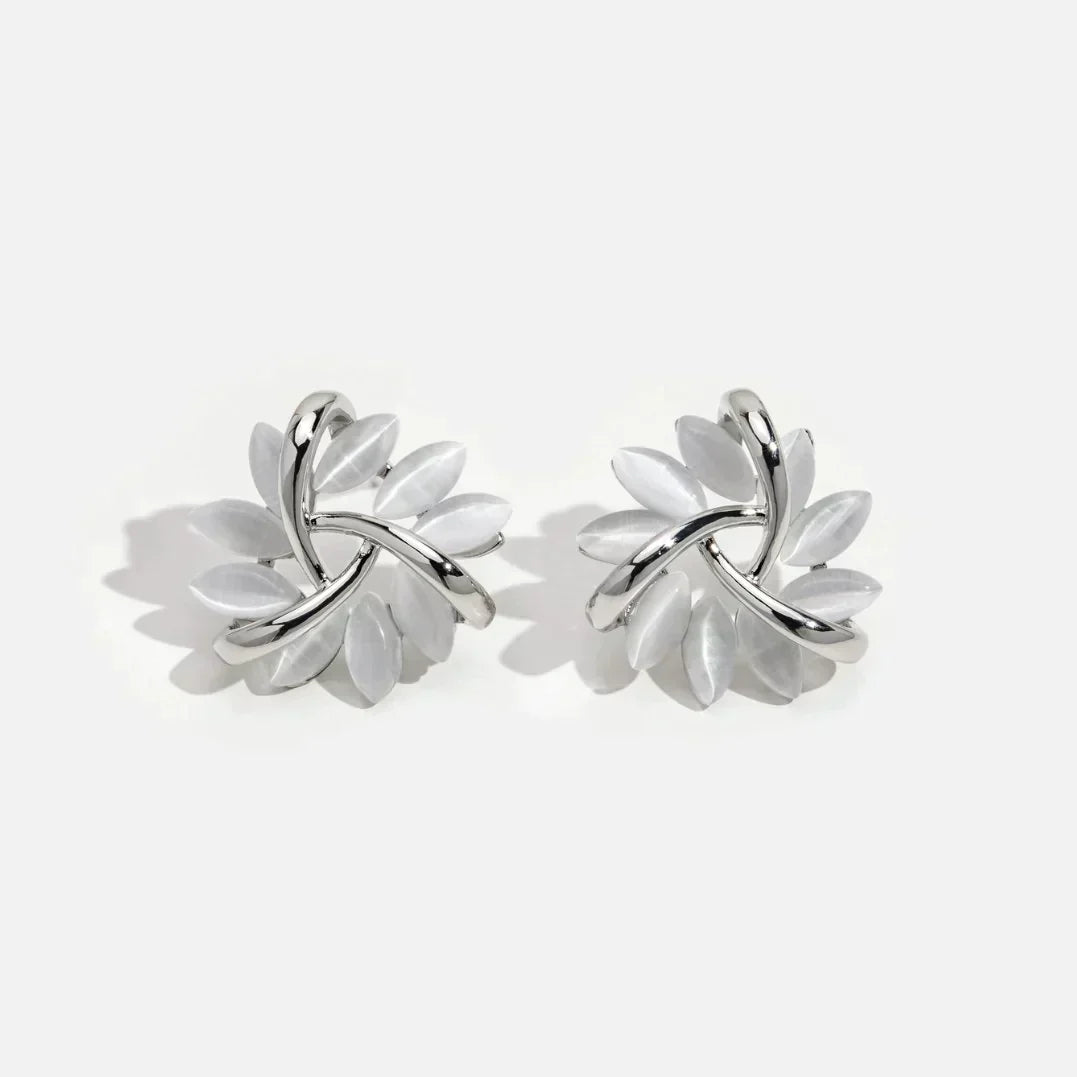 Elegant Stud Earrings in Gold and Silver