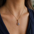 Henrietta | Gold Halo Pendant Necklace