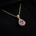 Henrietta | Gold Halo Pendant Necklace