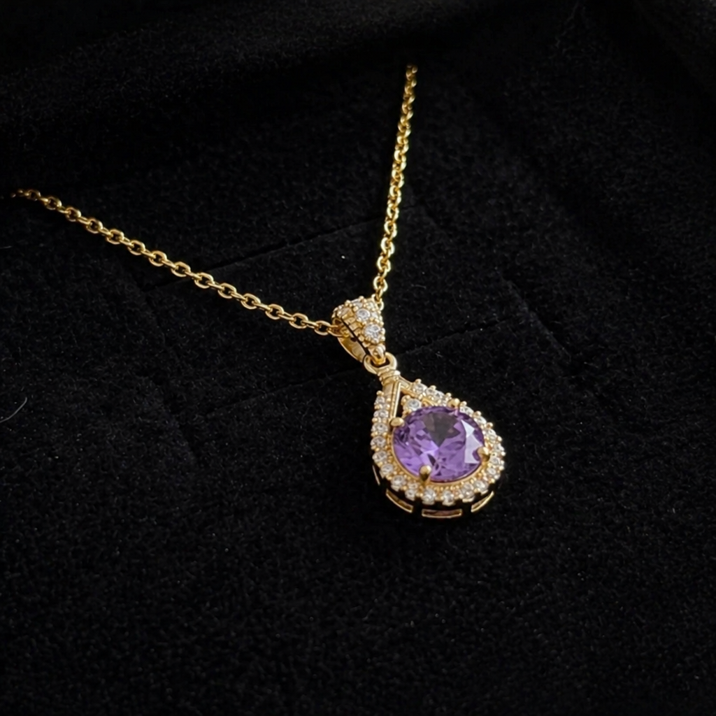 Henrietta | Gold Halo Pendant Necklace