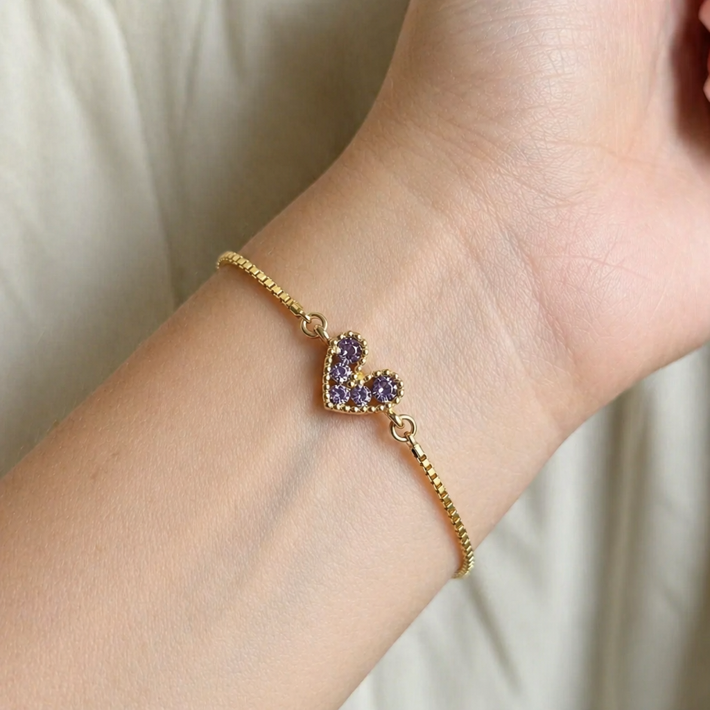 Georgiana | Lilac Gold Bracelet