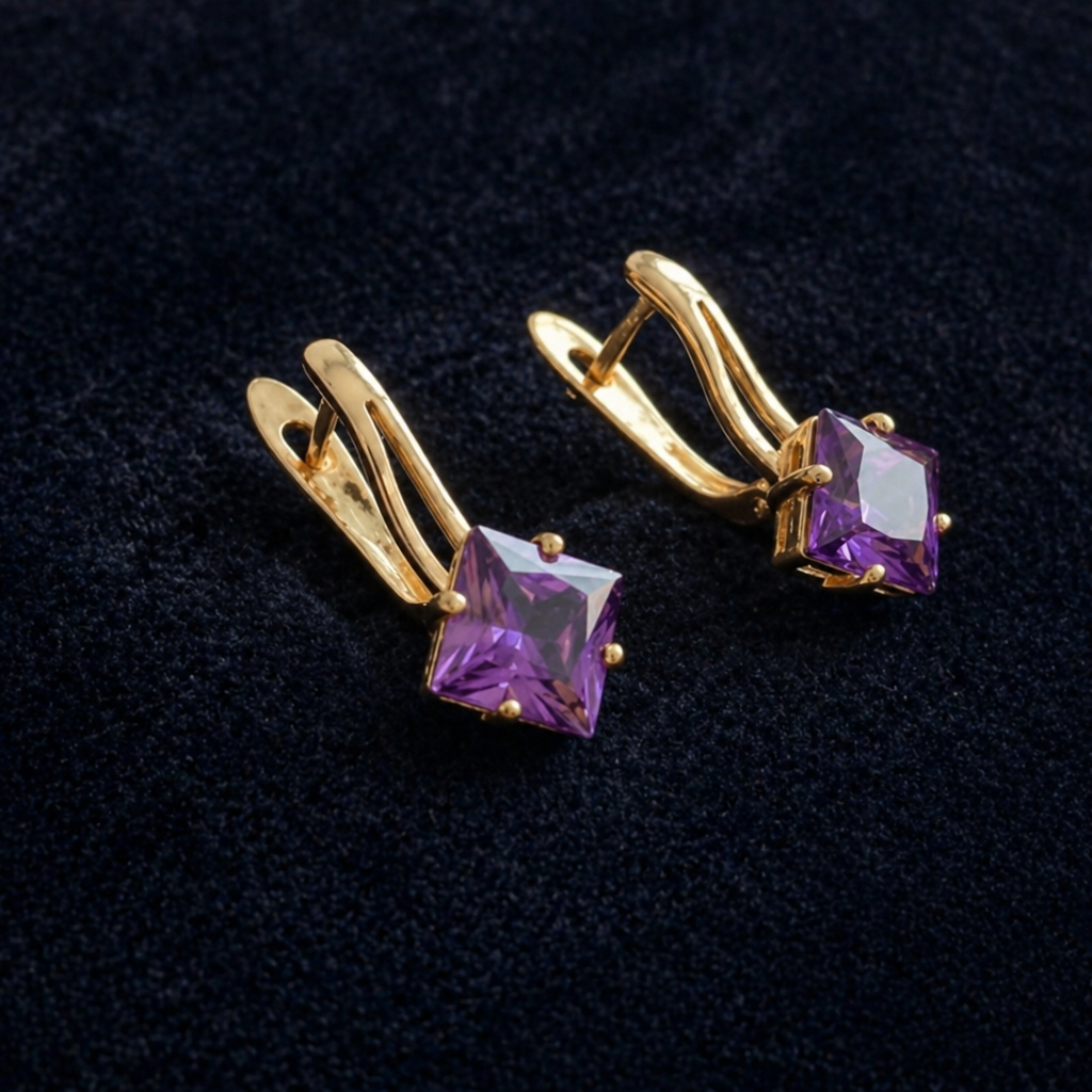 Lavinia | Rose Gold Crown Earrings