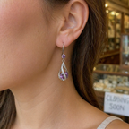 Rosamund | Twisted White Gold Earrings