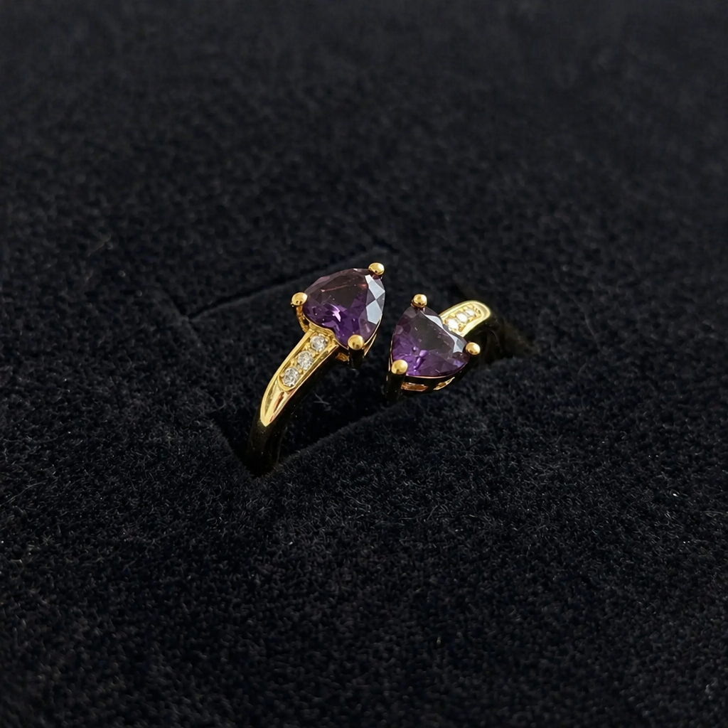 Philippa | Violet Gold Heartwrap Ring