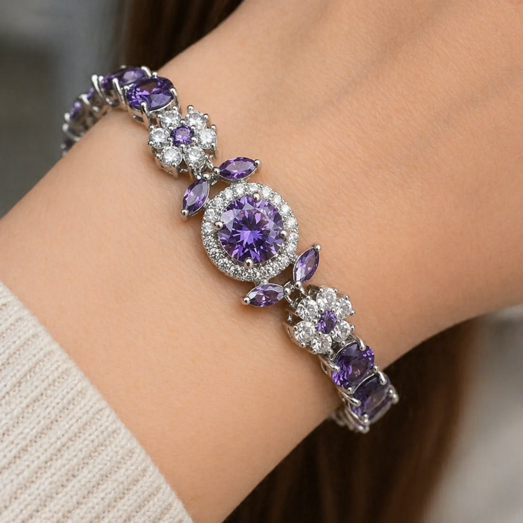 Seraphine | Crown White Gold Bracelet