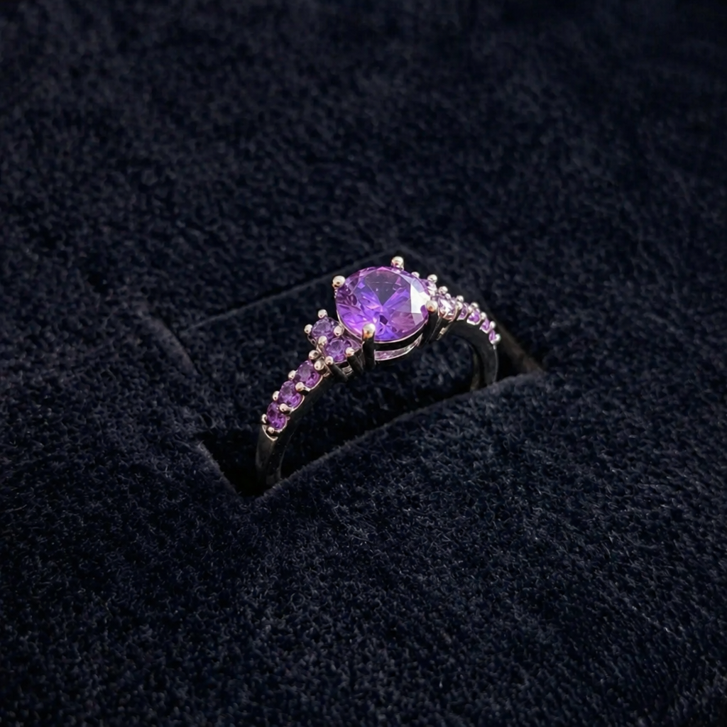 Celestine | Amethyst White Gold Ring