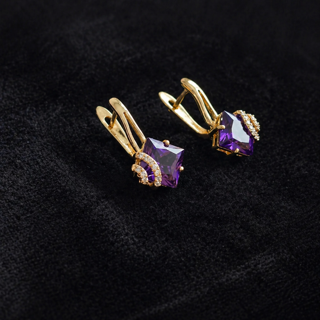 Sabine | Rose Gold Crown Earrings