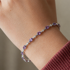 Lysandra | Amethyst White Gold Chain Bracelet