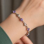 Verity | Amethyst Heart Charm Bracelet