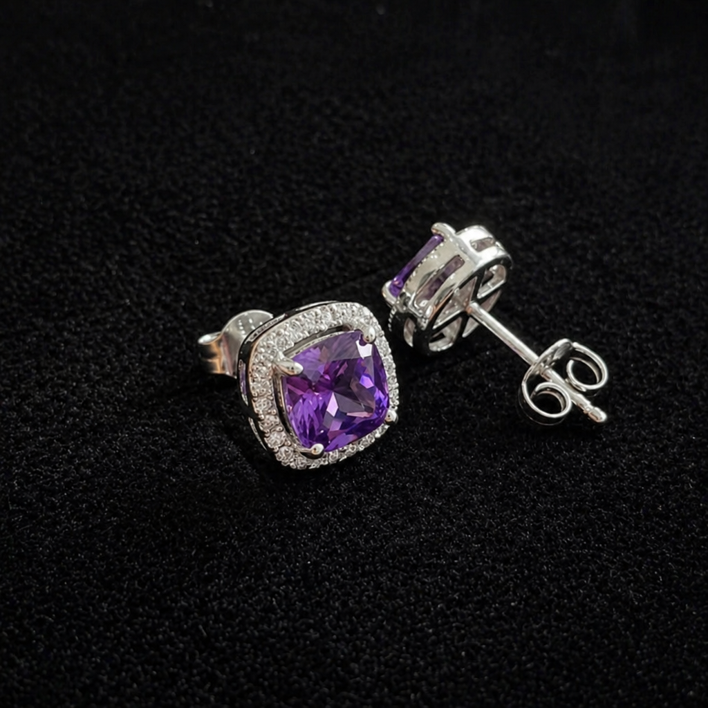 Cosima | Amethyst Square Studs