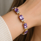 Ottilie | Amethyst Gold Charm Bracelet