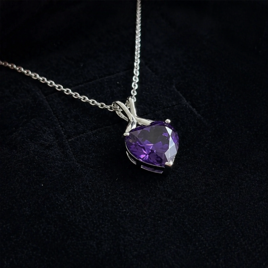 Maren | Violet Gemstone White Gold Necklace