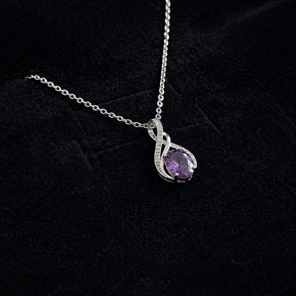 Amethys | Amethyst White Gold Necklace