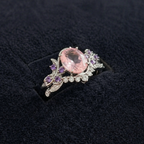 Violetta | Leaf Motif White Gold Ring Set
