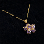 Lilou | Gold Floral Pendant Necklace