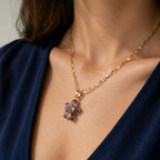 Lilou | Gold Floral Pendant Necklace