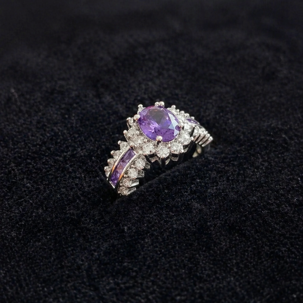 Calla | Amethyst Crown Gold Ring