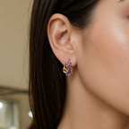 Noor | Amethyst Wing Rose Gold Earrings