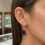 Vivienne | Amethyst White Gold Earrings