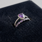 Fleur | Teardrop Amethyst Gold Ring Set