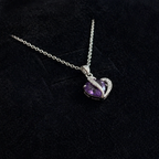 Iolanthe | Amethyst Heart White Gold Necklace