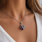 Iolanthe | Amethyst Heart White Gold Necklace