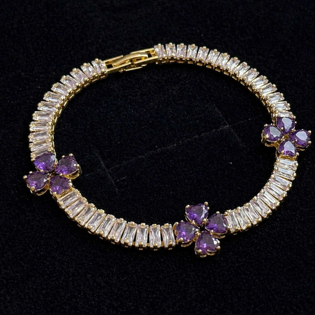 Ottoline | Amethyst Gold Bracelet