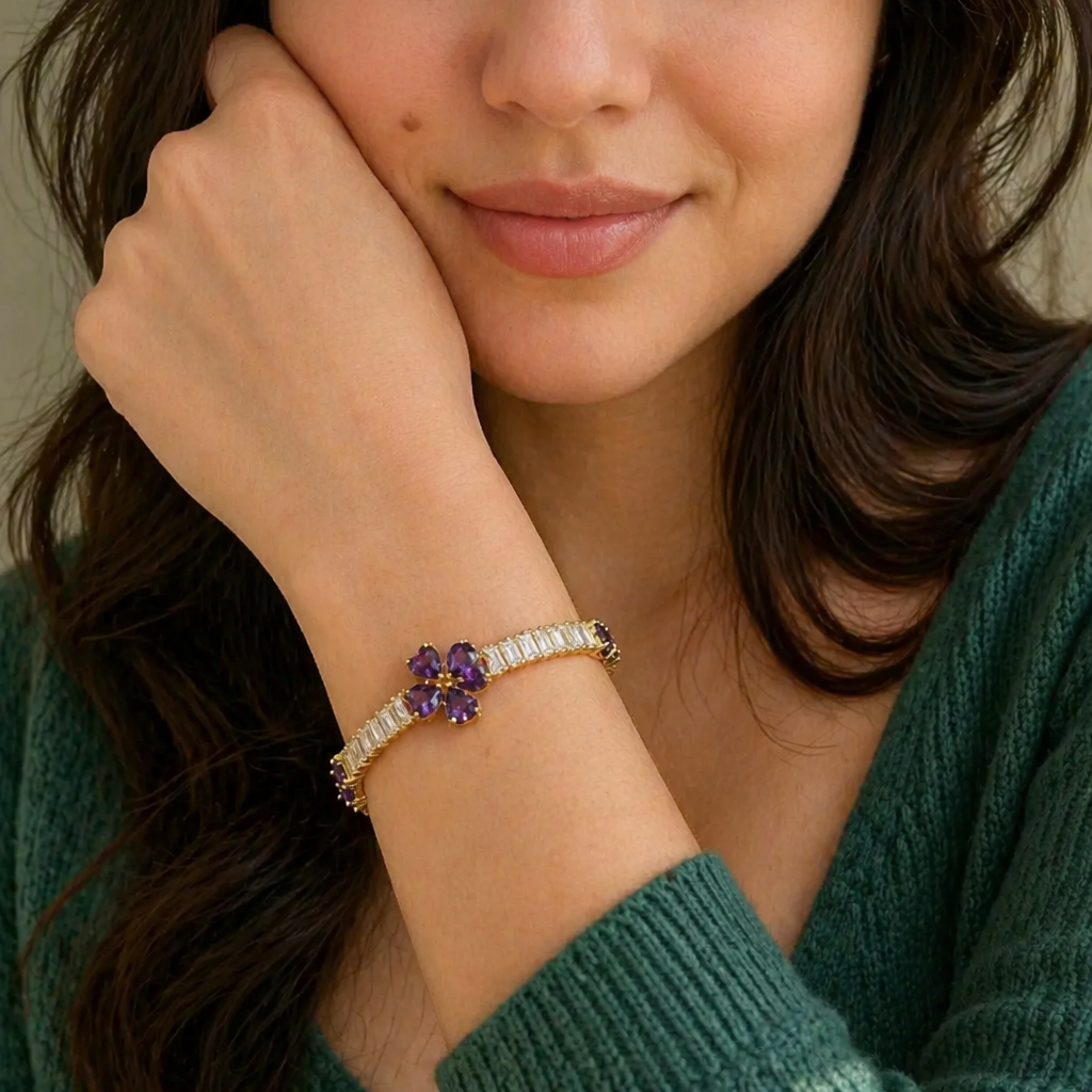 Ottoline | Amethyst Gold Bracelet
