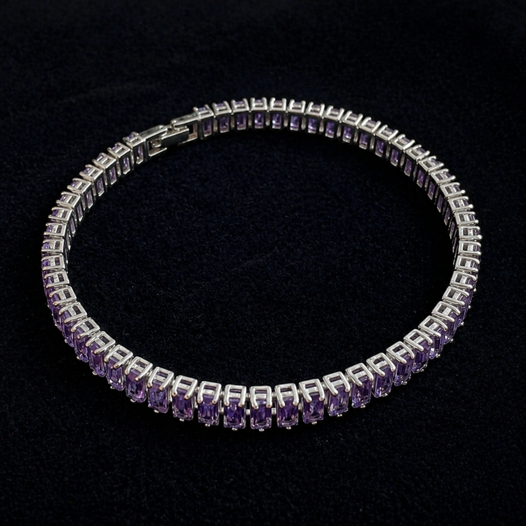 Araminta | Amethyst White Gold Bracelet