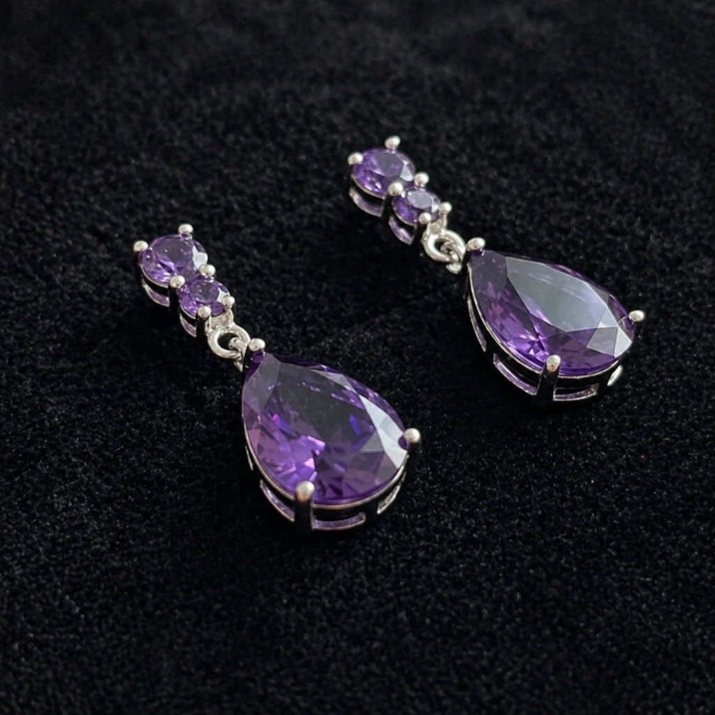 Hyacinth | Amethyst Teardrop Earrings