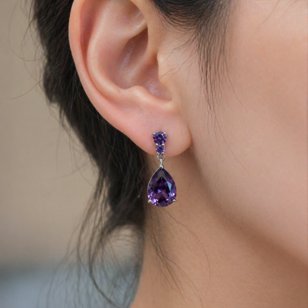 Hyacinth | Amethyst Teardrop Earrings