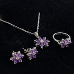 Wilhelmina | Amethyst Floral White Gold Set