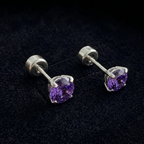 Clementine | Amethyst White Gold Studs