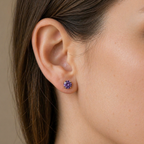 Clementine | Amethyst White Gold Studs