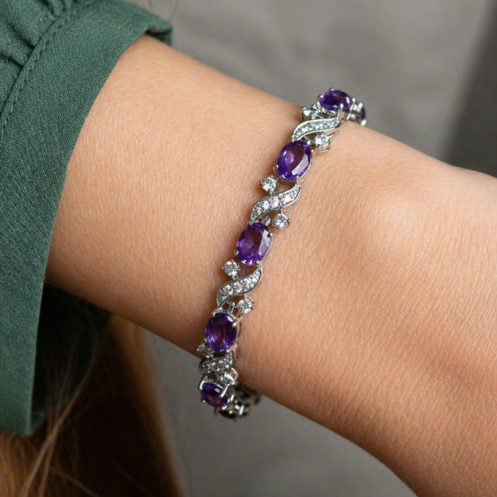 Cordelia | Violet White Gold Bracelet