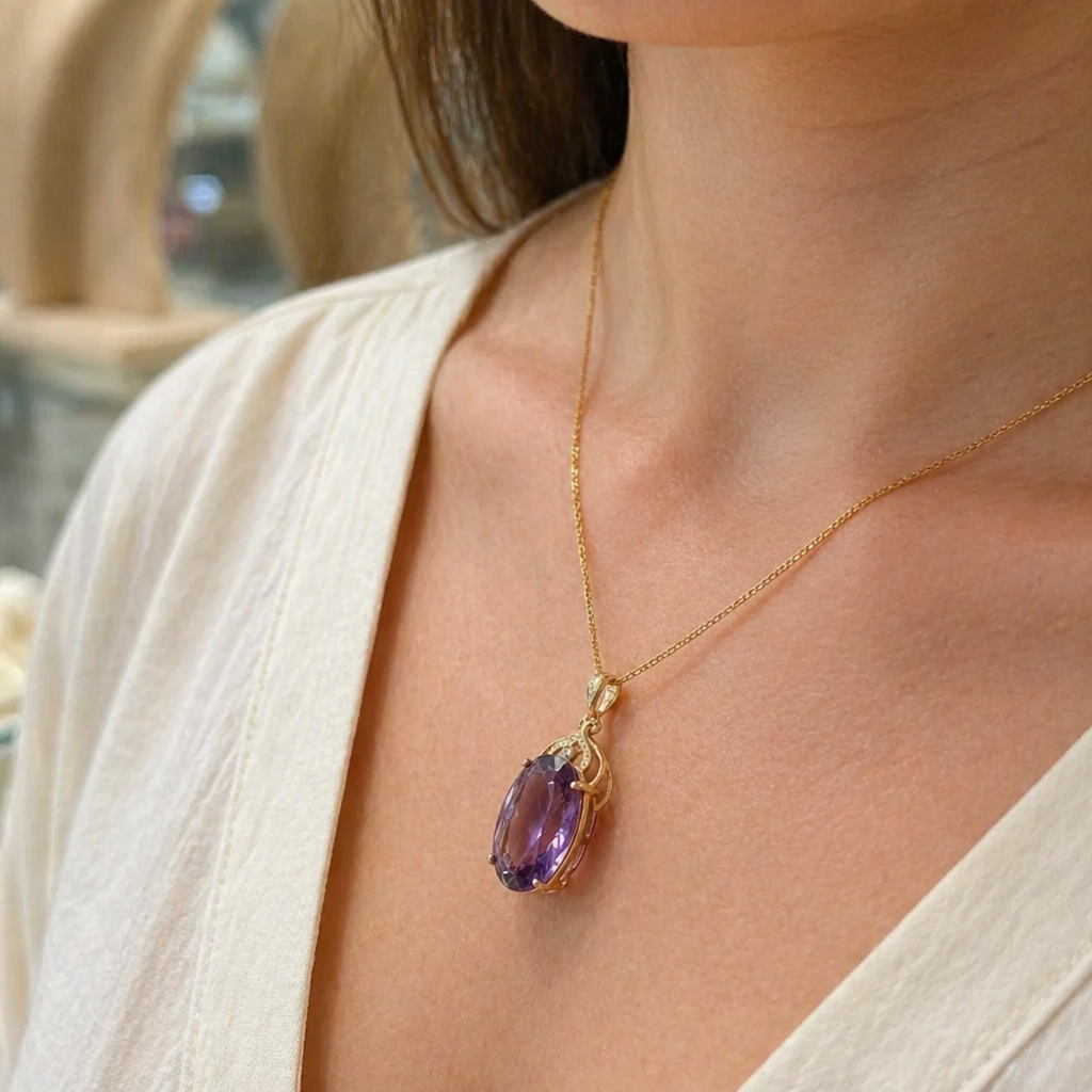 Seraphina | Amethyst Gold Necklace