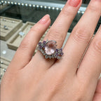 Violetta | Leaf Motif White Gold Ring Set