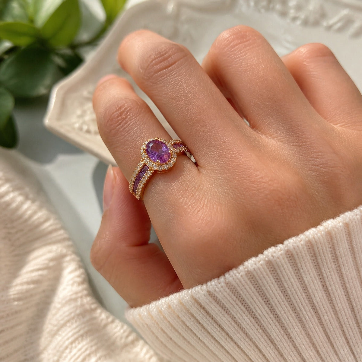 Mirabel | Violet Lumina Rose Gold Ring